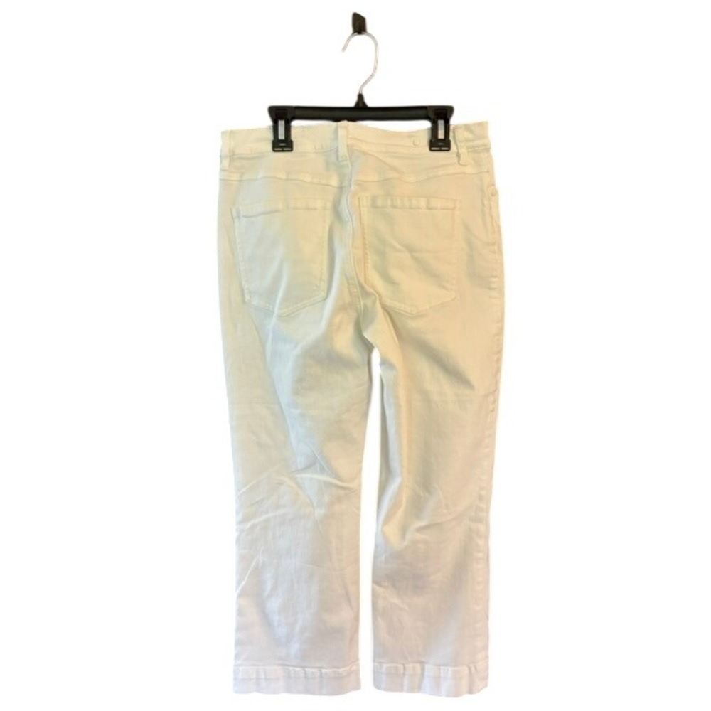 Cabi Palm Beach Crop Jeans Women 6 White Excellent High Rise Button Fly 6494 - Picture 6 of 8